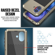 Load image into Gallery viewer, iPhone 16 Metal Case, Heavy Duty Military Grade Armor Cover [shock proof] Full Body Hard [Gold]
