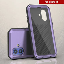 Load image into Gallery viewer, iPhone 16 Metal Case, Heavy Duty Military Grade Armor Cover [shock proof] Full Body Hard [Purple]

