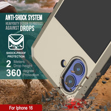 Load image into Gallery viewer, iPhone 16 Metal Case, Heavy Duty Military Grade Armor Cover [shock proof] Full Body Hard [Gold]
