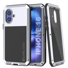Load image into Gallery viewer, iPhone 16 Metal Case, Heavy Duty Military Grade Armor Cover [shock proof] Full Body Hard [White]
