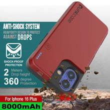 Load image into Gallery viewer, iPhone 16 Plus Battery Case, PunkJuice 8000mAH Fast Charging MagSafe Power Bank W/ Screen Protector | [Red]
