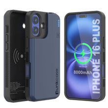 Load image into Gallery viewer, iPhone 16 Plus Battery Case, PunkJuice 8000mAH Fast Charging MagSafe Power Bank W/ Screen Protector | [Navy Blue]
