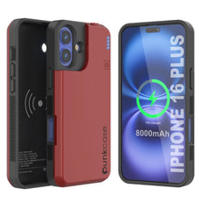 Load image into Gallery viewer, iPhone 16 Plus Battery Case, PunkJuice 8000mAH Fast Charging MagSafe Power Bank W/ Screen Protector | [Red]
