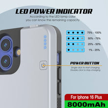 Load image into Gallery viewer, iPhone 16 Plus Battery Case, PunkJuice 8000mAH Fast Charging MagSafe Power Bank W/ Screen Protector | [White]

