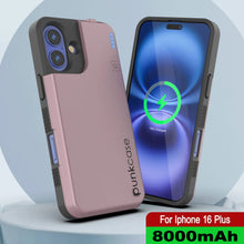 Load image into Gallery viewer, iPhone 16 Plus Battery Case, PunkJuice 8000mAH Fast Charging MagSafe Power Bank W/ Screen Protector | [Rose-Gold]
