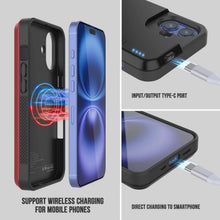 Load image into Gallery viewer, iPhone 16 Plus Battery Case, PunkJuice 8000mAH Fast Charging MagSafe Power Bank W/ Screen Protector | [Red]
