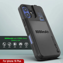Load image into Gallery viewer, iPhone 16 Plus Battery Case, PunkJuice 8000mAH Fast Charging MagSafe Power Bank W/ Screen Protector | [Black]
