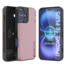 Load image into Gallery viewer, iPhone 16 Plus Battery Case, PunkJuice 8000mAH Fast Charging MagSafe Power Bank W/ Screen Protector | [Rose-Gold]
