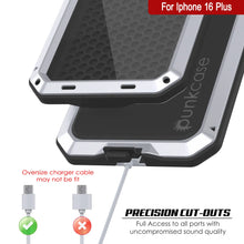 Load image into Gallery viewer, iPhone 16 Plus Metal Case, Heavy Duty Military Grade Armor Cover [shock proof] Full Body Hard [White]
