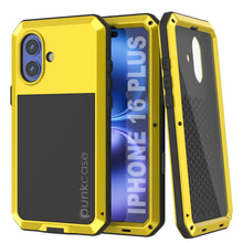 Load image into Gallery viewer, iPhone 16 Plus Metal Case, Heavy Duty Military Grade Armor Cover [shock proof] Full Body Hard [Yellow]
