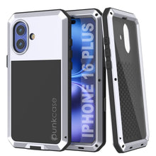 Load image into Gallery viewer, iPhone 16 Plus Metal Case, Heavy Duty Military Grade Armor Cover [shock proof] Full Body Hard [White]
