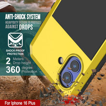 Load image into Gallery viewer, iPhone 16 Plus Metal Case, Heavy Duty Military Grade Armor Cover [shock proof] Full Body Hard [Yellow]
