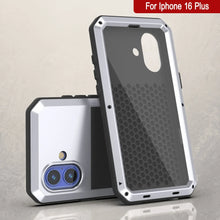 Load image into Gallery viewer, iPhone 16 Plus Metal Case, Heavy Duty Military Grade Armor Cover [shock proof] Full Body Hard [White]
