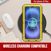 Load image into Gallery viewer, iPhone 16 Plus Metal Case, Heavy Duty Military Grade Armor Cover [shock proof] Full Body Hard [Yellow]
