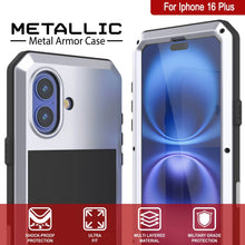 Load image into Gallery viewer, iPhone 16 Plus Metal Case, Heavy Duty Military Grade Armor Cover [shock proof] Full Body Hard [White]
