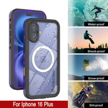 Load image into Gallery viewer, iPhone 16+ Plus Waterproof Case, Punkcase SpikeStar Purple Series | Thin Fit 6.6ft Underwater IP68
