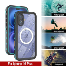 Load image into Gallery viewer, iPhone 16+ Plus Waterproof Case, Punkcase SpikeStar Teal Series | Thin Fit 6.6ft Underwater IP68
