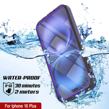 Load image into Gallery viewer, iPhone 16+ Plus Waterproof Case, Punkcase SpikeStar Purple Series | Thin Fit 6.6ft Underwater IP68
