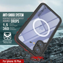Load image into Gallery viewer, iPhone 16+ Plus Waterproof Case, Punkcase SpikeStar Red Series | Thin Fit 6.6ft Underwater IP68
