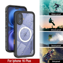 Load image into Gallery viewer, iPhone 16+ Plus Waterproof Case, Punkcase SpikeStar Black Series | Thin Fit 6.6ft Underwater IP68
