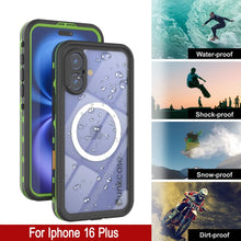 Load image into Gallery viewer, iPhone 16+ Plus Waterproof Case, Punkcase SpikeStar Light-Green Series | Thin Fit 6.6ft Underwater IP68
