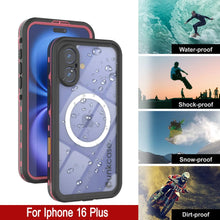 Load image into Gallery viewer, iPhone 16+ Plus Waterproof Case, Punkcase SpikeStar Pink Series | Thin Fit 6.6ft Underwater IP68
