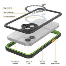 Load image into Gallery viewer, iPhone 16 Plus Waterproof Case, Punkcase [Extreme Mag Series] Armor Cover W/ Built In Screen Protector [Green]
