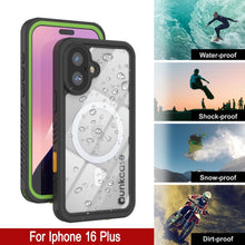Load image into Gallery viewer, iPhone 16 Plus Waterproof Case, Punkcase [Extreme Mag Series] Armor Cover W/ Built In Screen Protector [Green]
