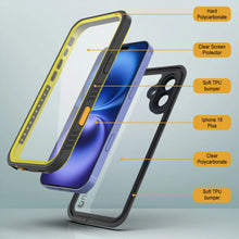 Load image into Gallery viewer, iPhone 16 Plus Waterproof Case, Punkcase [Extreme Series] Armor Cover W/ Built In Screen Protector [Yellow]
