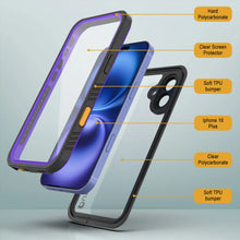 Load image into Gallery viewer, iPhone 16 Plus Waterproof Case, Punkcase [Extreme Series] Armor Cover W/ Built In Screen Protector [Purple]
