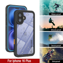 Load image into Gallery viewer, iPhone 16 Plus Waterproof Case, Punkcase [Extreme Series] Armor Cover W/ Built In Screen Protector [Light Blue]
