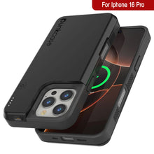 Load image into Gallery viewer, iPhone 16 Pro Battery Case, PunkJuice 5000mAH Fast Charging MagSafe Power Bank W/ Screen Protector | [Black]
