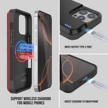 Load image into Gallery viewer, iPhone 16 Pro Battery Case, PunkJuice 5000mAH Fast Charging MagSafe Power Bank W/ Screen Protector | [Red]
