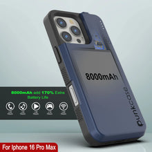 Load image into Gallery viewer, iPhone 16 Pro Max Battery Case, PunkJuice 8000mAH Fast Charging MagSafe Power Bank W/ Screen Protector | [Navy Blue]
