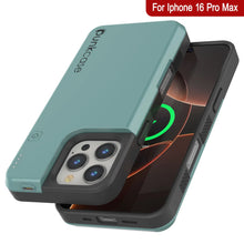 Load image into Gallery viewer, iPhone 16 Pro Max Battery Case, PunkJuice 8000mAH Fast Charging MagSafe Power Bank W/ Screen Protector | [Teal]
