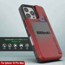 Load image into Gallery viewer, iPhone 16 Pro Max Battery Case, PunkJuice 8000mAH Fast Charging MagSafe Power Bank W/ Screen Protector | [Red]
