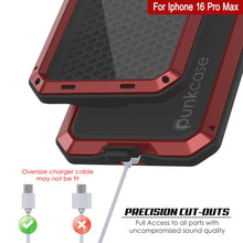 Load image into Gallery viewer, iPhone 16 Pro Max Metal Case, Heavy Duty Military Grade Armor Cover [shock proof] Full Body Hard [Red]
