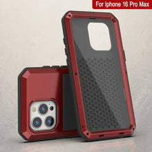 Load image into Gallery viewer, iPhone 16 Pro Max Metal Case, Heavy Duty Military Grade Armor Cover [shock proof] Full Body Hard [Red]
