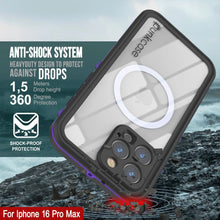 Load image into Gallery viewer, iPhone 16 Pro Max Waterproof Case, Punkcase SpikeStar Purple Series | Thin Fit 6.6ft Underwater IP68
