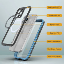 Load image into Gallery viewer, iPhone 16 Pro Max Waterproof Case, Punkcase SpikeStar Light-Blue Series | Thin Fit 6.6ft Underwater IP68
