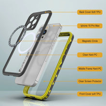 Load image into Gallery viewer, iPhone 16 Pro Max Waterproof Case, Punkcase SpikeStar Yellow Series | Thin Fit 6.6ft Underwater IP68
