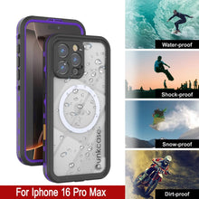 Load image into Gallery viewer, iPhone 16 Pro Max Waterproof Case, Punkcase SpikeStar Purple Series | Thin Fit 6.6ft Underwater IP68
