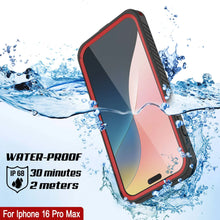 Load image into Gallery viewer, iPhone 16 Pro Max Waterproof Case, Punkcase [Extreme Mag Series] Armor Cover W/ Built In Screen Protector [Red]
