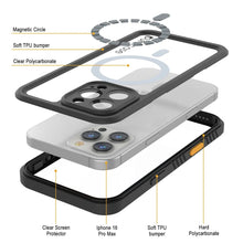 Load image into Gallery viewer, iPhone 16 Pro Max Waterproof Case, Punkcase [Extreme Mag Series] Armor Cover W/ Built In Screen Protector [Black]
