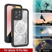 Load image into Gallery viewer, iPhone 16 Pro Max Waterproof Case, Punkcase [Extreme Mag Series] Armor Cover W/ Built In Screen Protector [Black]
