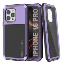 Load image into Gallery viewer, iPhone 16 Pro Metal Case, Heavy Duty Military Grade Armor Cover [shock proof] Full Body Hard [Purple]
