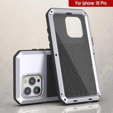 Load image into Gallery viewer, iPhone 16 Pro Metal Case, Heavy Duty Military Grade Armor Cover [shock proof] Full Body Hard [White]
