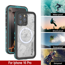 Load image into Gallery viewer, iPhone 16 Pro Waterproof Case, Punkcase SpikeStar Teal Series | Thin Fit 6.6ft Underwater IP68

