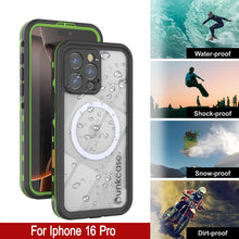 Load image into Gallery viewer, iPhone 16 Pro Waterproof Case, Punkcase SpikeStar Light-Green Series | Thin Fit 6.6ft Underwater IP68
