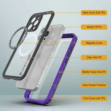 Load image into Gallery viewer, iPhone 16 Pro Waterproof Case, Punkcase SpikeStar Purple Series | Thin Fit 6.6ft Underwater IP68
